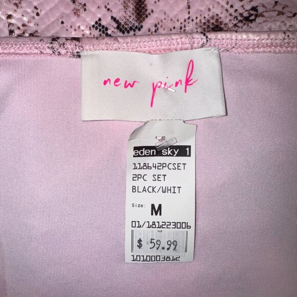 Eden Sky Pink Snake Print 2-Piece Skirt & Halter Top Set NWT Size M Y2K - Picture 5 of 5